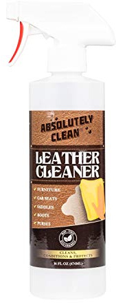 Amazing Leather Cleaner/Deodorizer | Powerful, Natural Enzyme Cleaner | USA Made | Great for Leather & Vinyl, Furniture, Boots, Purses, Clothing & More Removes Stains Spray & Wipe (16oz)