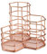 Rose Gold Hexagonal Desk Tidy | Mesh Triple Holder | Office & Bathroom Organiser | Pencil & Makeup Brush Storage | Rust-Proof Pencil Pot | M&W