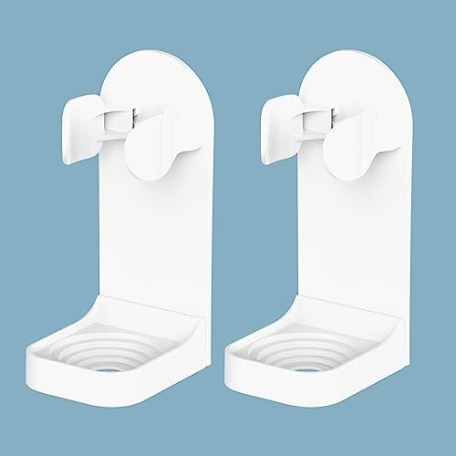 HOMMAND 2 Pack Elektrische Zahnbürstenhalter zur Wandmontage, Stark Klebende Elektrische Zahnbürstenhalter, Verstellbarer Zahnbürste Halter für Die Aufbewahrung im Badezimmer (Universell), Weiß