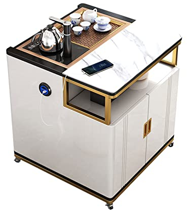 XHTONGSH Coffee Table Mobile Tea Cart Luxury Mobile Lift Tea Table,USB Charging,Smart Water Boiling System with Touch Screen,Multiple Storage Compartments,for Living Room,Office