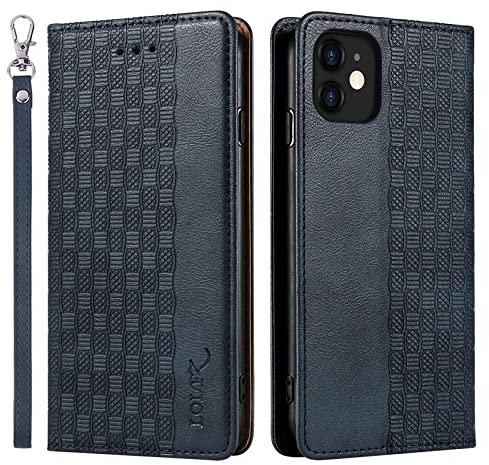 LOLFZ Case for iPhone 11 Pro Max, Leather Flip Wallet Case Card Slots Kickstand Wrist Strap Protective Magnetic Phone Case Cover for Apple iPhone 11 Pro Max - Blue