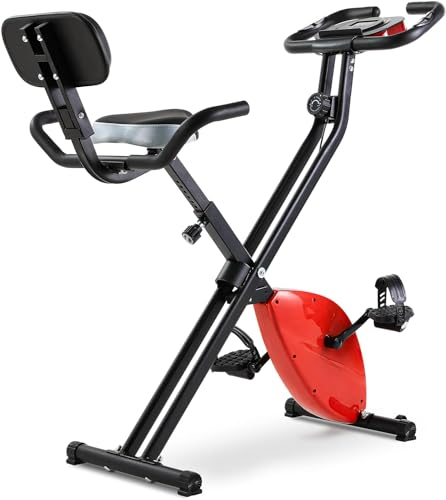 X Bike, allenatore bicicletta, cyclette pieghevole, portata fino a 136 kg, con volano da 6 kg, 8 livelli di resistenza, poco ingombrante