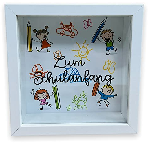 BUSDUGA 2925 Schulanfang Sparkasse Spardose Bilderrahmen 15x15x5cm Geschenkidee