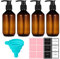 Bestomrogh 4 Pack Empty Shampoo Bottles with Pumps, 10oz/300ml Plastic Refillable Dispensers Body Soap Lotion Shampoo Conditioner Lotion Pump Bottles (Brown)
