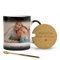 MUGKISS Tasse à café personnalisée de 355 ml avec texte personnalisé et photos apparaissant sur les deux côtés avec liquide chaud (B 10oz lid)