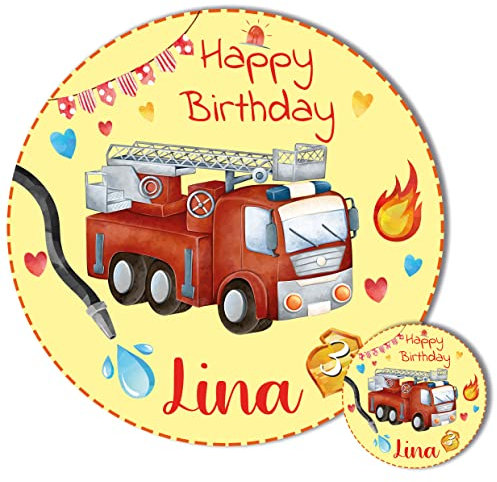 Tortenaufleger Muffinaufleger Geburtstag Kind Zuckerbild Mädchen Junge Feuerwehr Fondant Oblate Dekorpapier