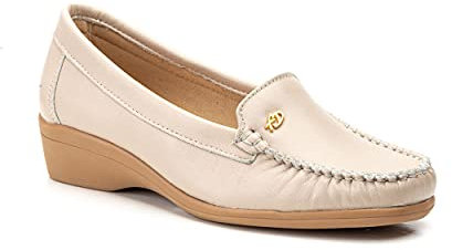 Mocasines para Mujer de Piel cómodos Zapatos clásicos de Vestir y Casual Zapatillas 24 Horas señora Calzado de Verano e Invierno Tipo Penny en Gamuza