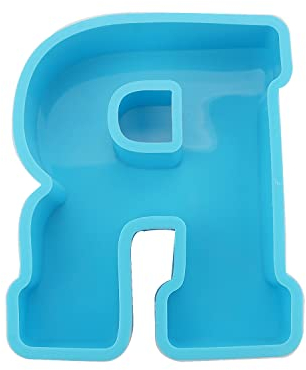 Molde de resina grande del alfabeto de 6 pulgadas, molde de resina A-Z, letras mayúsculas, moldes de resina de letras grandes, molde de lámpara del alfabeto, molde de lámpara de letras (R)