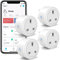 SURFOU Mini Smart Plug Wi-Fi Outlet 4Pcs, 13A Wireless Socket Works with Amazon Alexa, Google Home and SmartThings, Energy Monitoring, App Remote/Voice Control, Schedule and Timer, No Hub Required