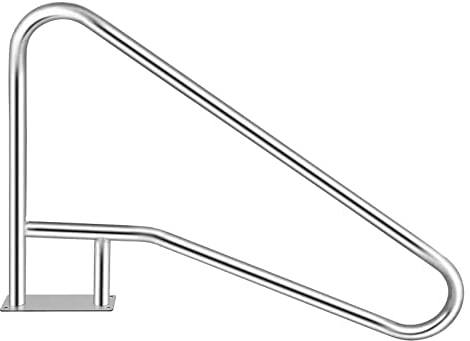 Pool Haltegriff Bogen Schwimmbad-Handlauf für Inground-Pool Silber 304 Edelstahl-Pool-Sicherheits-Handlauf mit Schnellspannsockel und Zubehör für Spa-Club, Garten-Hinterhof-Pools
