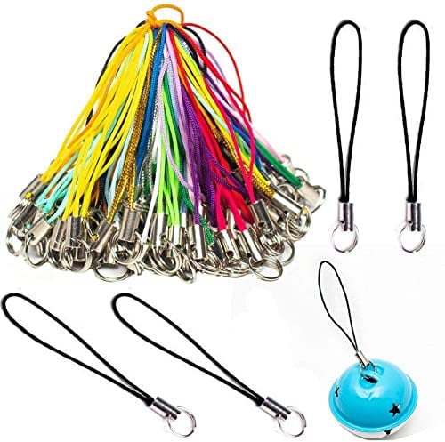Wudaizhi Split Ring Strap 50pcs Phone Charm Cords Cellphone Lariat Lanyard Lanyard for Diy Craft Phone Usb Flash Drive Keyring