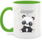 Tasse Tassen 325ml - Süßer Panda Pandabär Pandabären - 325 ml - Hellgrün - süß personalisierte pandabären￼ name mug kinder personal bär kindergarten namenstasse personalisierter