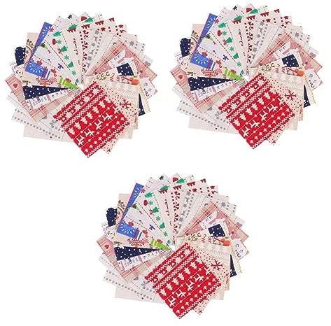ABOOFAN 120 Stk Weihnachts Tuch Gruppe Jersey-weihnachtsstoff Baumwollstoff Weihnachtsstoffbündel Weihnachtsfettviertel Geblümte Bettwäsche Fette Viertelbündel Schal Quadrat Baumwolle