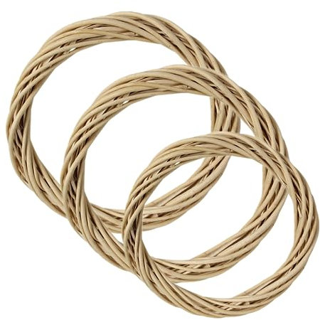 ChYoung 3Pack DIY Door Wreaths Outdoor All Year, 25+30+40CM Natural Grapevine Wreaths Rattan Wreath Ring for DIY Craft Front Door Wreaths, Halloween Autumn,Christmas Wreaths Wedding Party Decors