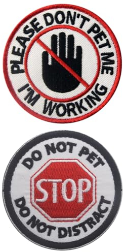 XUJLRL 2 Stück Emblem Bestickter Gestickt Abzeichen Service Hund Geschirre Bestickter Aufnäher mit Klettverschluss für Diensthunde Blindenhunde Geschirrweste
