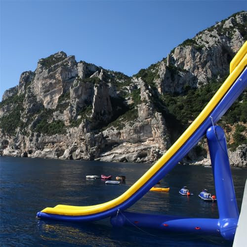 Gueploer Outdoor Floating Inflatable Yacht Water Custom Slide for Yacht/Cruising Boat Sports Slide Floating with Air Pump,19.6Ft/6M
