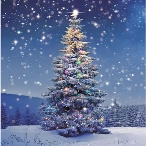 GBCC Charity Christmas Cards - Pack of 10 Premium Christmas Greeting Cards with Envelopes - Festive Tree in the Snow - Supporting UK Charities