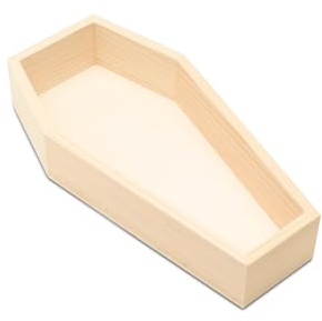 Woodpeckers Halloween-Sarg-Dekor, 15,2 cm, 2 Stück, Mini-Holz-Sarg-Box zum Basteln, Party-Leckerli-Tablett und Gothic-Badezimmer-Dekor