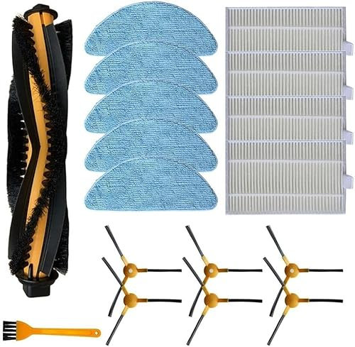 Daaxing Kit de filtres pour aspirateur robot Honiture Q5 - 1 brosse principale + 4 filtres + 5 chiffons + 6 brosses latérales + 1 brosse de nettoyage