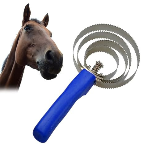 Striglia a Spirale,Pettine per Curry di Cavallo,Spazzola per Prurito di Cavallo in Metallo,Spazzola per Cavalli,Horse Curry Comb,Pettine in acciaio inossidabile adatto per cavalli,Pecore e mucche