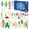 Angel Adventskalender 2024 Männer, Weihnachtskalender 2024 Fishermans Angler Fishing Set 24 Tage Angelkalender Angeln Köder Countdown Kalender Adventskalender für Erwachsene Teenager Jungen (D)