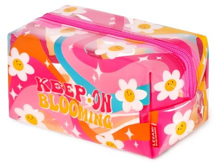 Legami - Trousse Porta Trucchi, Makeup Queen, in Metallo e TPU, Tema Daisy, Capiente, Chiusura con Zip, Trousse Make Up, 18 x 14 cm