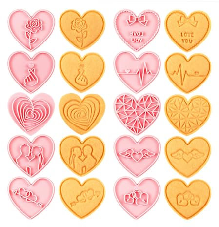 PTaizjjz Lot de 10 emporte-pièces en forme de cœur en plastique pour la Saint-Valentin