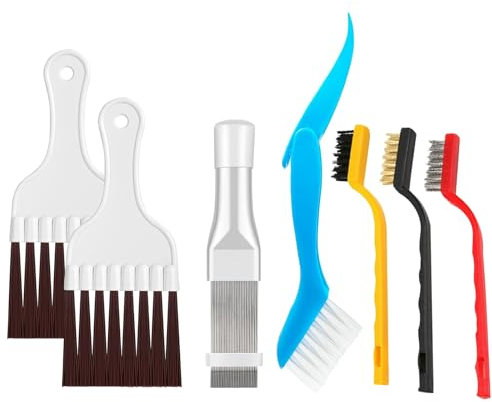 7-Piece Fin Comb Cleaning Kit – Stainless Steel Lamellenkamm for Air Conditioners, Refrigerators, and Dryers with Condenser Cleaning Brush and trockner reinigungsbürste (7 PCS)