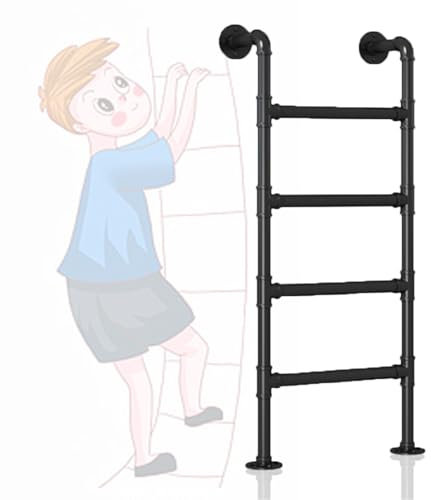 HAEKEBC Scala Fissata al Muro per Seminterrato Finestra Pozzo Scala di Uscita Scaletta in Metallo A 3 Pioli Scala di Fuga di Emergenza Antincendio per Tetto, Installazione Semplice(3.3ft-100cm)