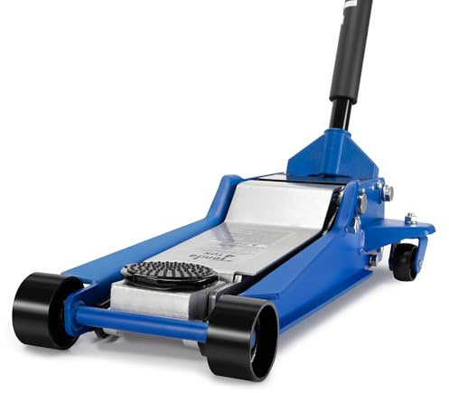 A A IN Hydraulic Low Profile Service/Floor Jack with Dual Piston Quick Lift Pump, 4 Ton (8,000 lb) Capacity, Blue