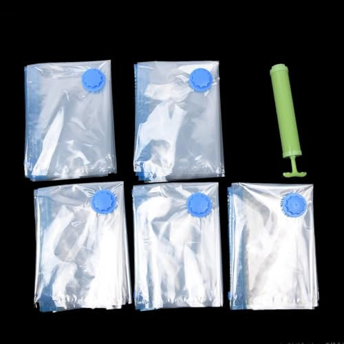 Soluciones compactas de envasado al vacío para ropa, incluye bomba manual, juego de 5 piezas