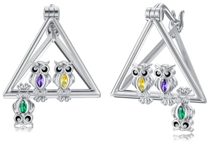 Eulen Ohrringe Sterling Silber Eulen Dreiecks Ohrringe Tier Schmuck Geschenke Für Frauen