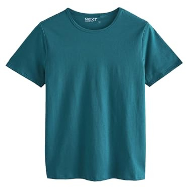NEXT Damen Standard Everyday Kurzarm-T-Shirt mit Rundhalsausschnitt Türkisblau S