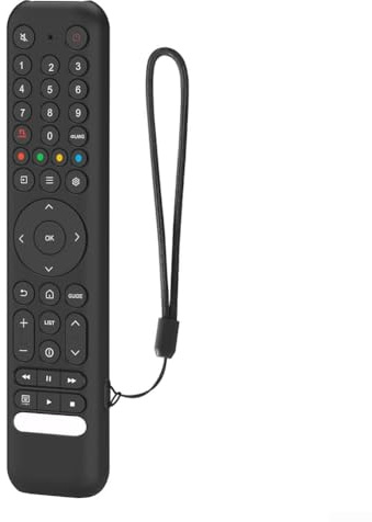 TCL - Funda protectora de silicona para control remoto RC716 RC833, con cordón, antiarañazos, a prueba de golpes, compatible con mando a distancia de TV (negro)