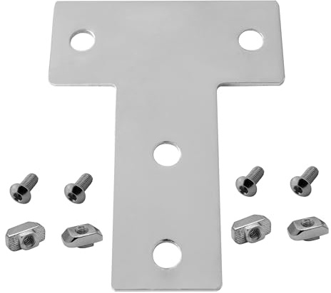 KLAK 40 - Verbinderplatte - T - 100x120mm Aussen Flachverbinder 40x40 Aluprofil - 4 Stück inkl. Verschraubung