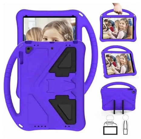 kuaijiexiaopu EVA Handle Silicone Stand Case Compatible with iPad Air 4 2020 /Pro 11 2021(Purple,for iPad11 2020 2021)
