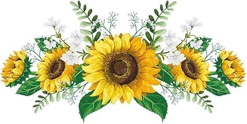 Calcomanías de pared de girasol para despegar y pegar, decoración de pared de girasol amarillo, calcomanías de pared extraíbles impermeables para sala de estar, pintura de baño, tratamientos y