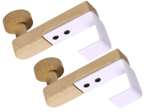Türhaken zum Einhängen 2 Stück 7,5x6,5x2,5cm Holz Eisen | Tür Haken zum Einhängen, für Schranktür und Schublade, Schlicht Rustikal, für Kleidung und Mäntel