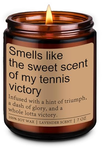 Tennis Geschenk, Lavendel Duftkerzen im Glas, Sojawachs Duftkerze, Lavendel Kerze mit Geschenkbox, Interessantes Kerze Geschenk, Tennis Geschenke für Tennisliebhaber,7oz