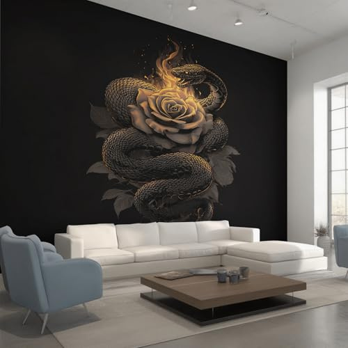 Générique Papier Peint Serpent Rose, Motif Papier Peint Intissé Panoramique Gothique 350x256 Wallpaper Pour Salon Chambre Deco Murale W15
