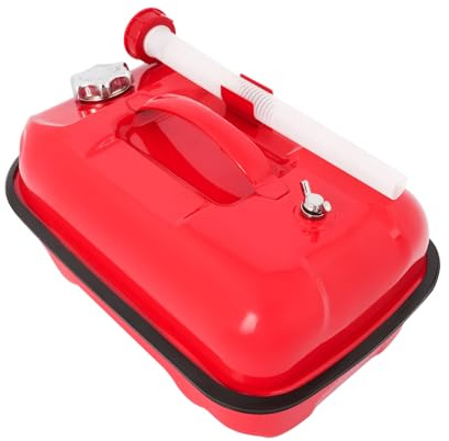 Bidón de gasolina de metal de 10 l, depósito de combustible, depósito de gasolina, universal, portátil, rojo, depósito de combustible, acero inoxidable, bidón de reserva, bidón de gasolina con tubo de