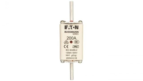 Eaton 200NHG1B Fuse Link, Low Voltage, 200 A, 500 V AC/NH1, GL/GG IEC Double Identification Detector Voltage Grab Tab UK