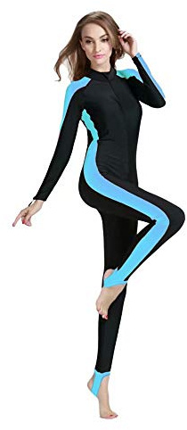 SANANG Damen in voller Lange Schwimmen Surfen Tauchen Anzug One Piece Long Sleeve Badeanzug