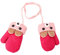 Kinder Winter Handschuhe Fäustlinge Baby Cartoon Fausthandschuh Halshandschuhe Dicke Doppelt Strickhandschuh mit Plüsch,0-3 Jahre alt, Spielen, Laufen, Skifahren Bedarf (Rot)
