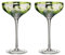 Artland Tropical Leaves Champagne Saucer Set of 2, Glass, Green, 350ml Capacity, Champagne Glass