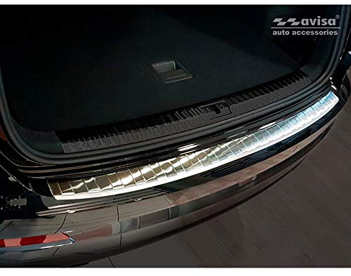 Avisa Edelstahl Heckstoßstangenschutz kompatibel mit Audi Q3 II 2019- inkl. S-Line 'Ribs', Silber
