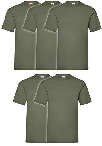 Fruit of the Loom Valueweight Lot de 5 T-Shirts pour Homme, Olive, M