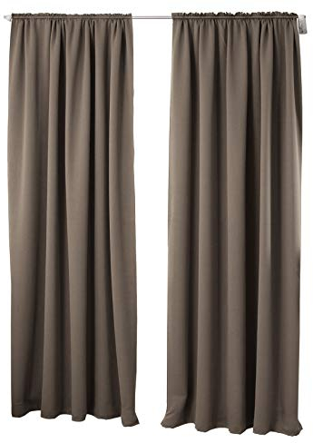 Laneetal Verdunkelungsgardine mit Kräuselband 2 Stücke Vorhang Blickdicht Verdunklungsvorhang in Taupe 135x245 cm Thermovorhang für Schlafzimmer Gardine Lichtundurchlässig