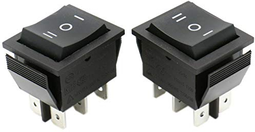 2 - Einbau Wippenschalter Ein-Aus-Ein, 2 polig (6pin) Wechselschalter 16A 250~