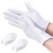 Nabance 24 STK Weiße Baumwollhandschuhe, Ultra Stretch Handschuhe Baumwolle Stoff Handschuhe, Weiche Trikothandschuhe100% Baumwolle weiche und Atmungsaktiv für Hautpflege, ägliche Arbeit (12 Paar)